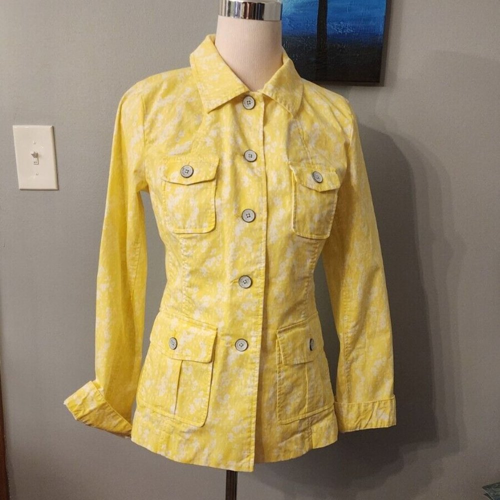 Cabi Womens Field of Daisies Yellow White Field Jacket #5160 Size X-Small